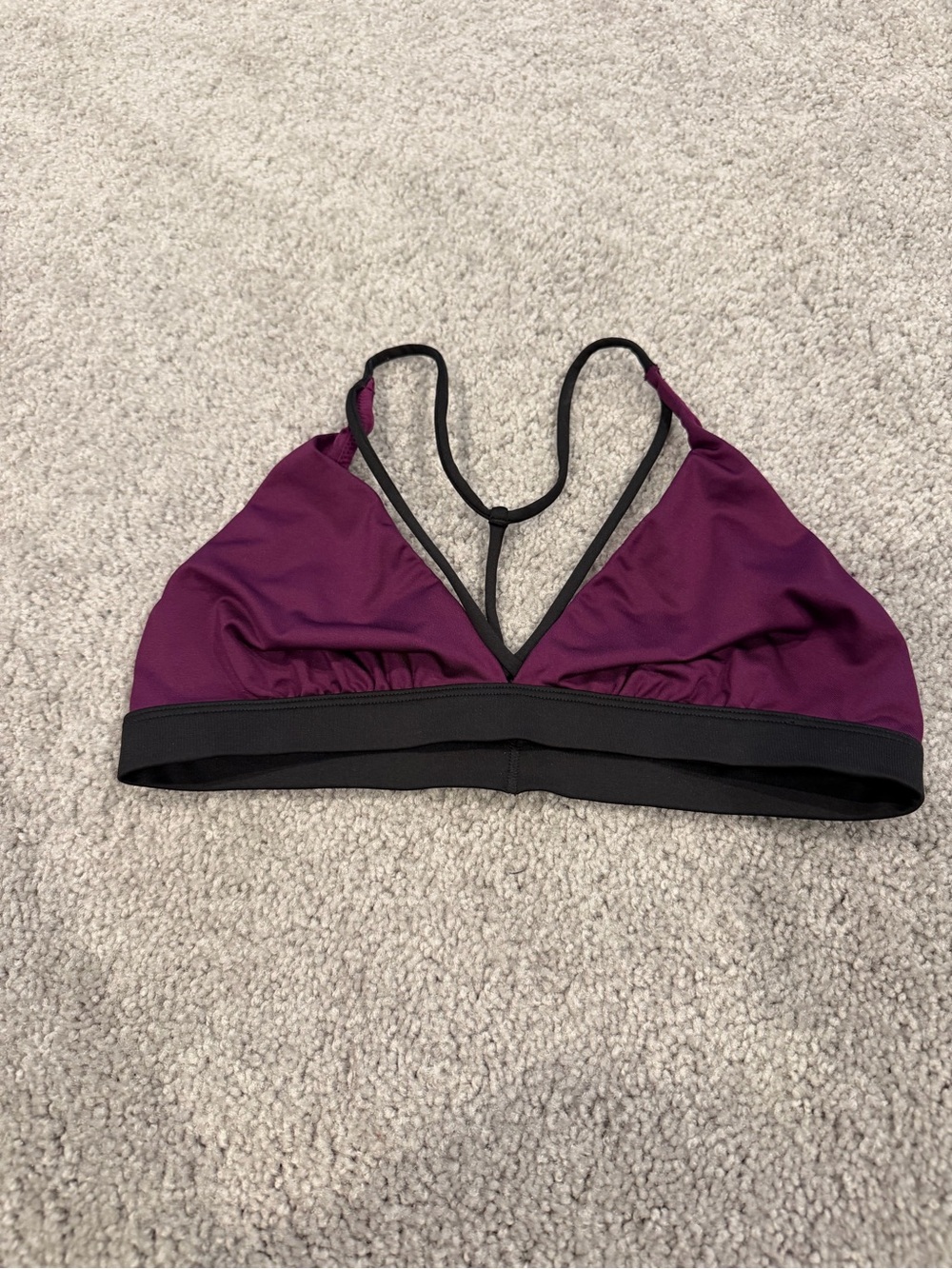 Wireless Racerback Bralette - Plum with Black Trim